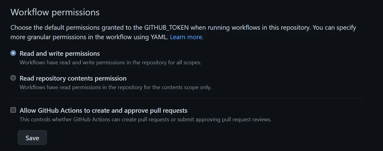 Workflow permissions